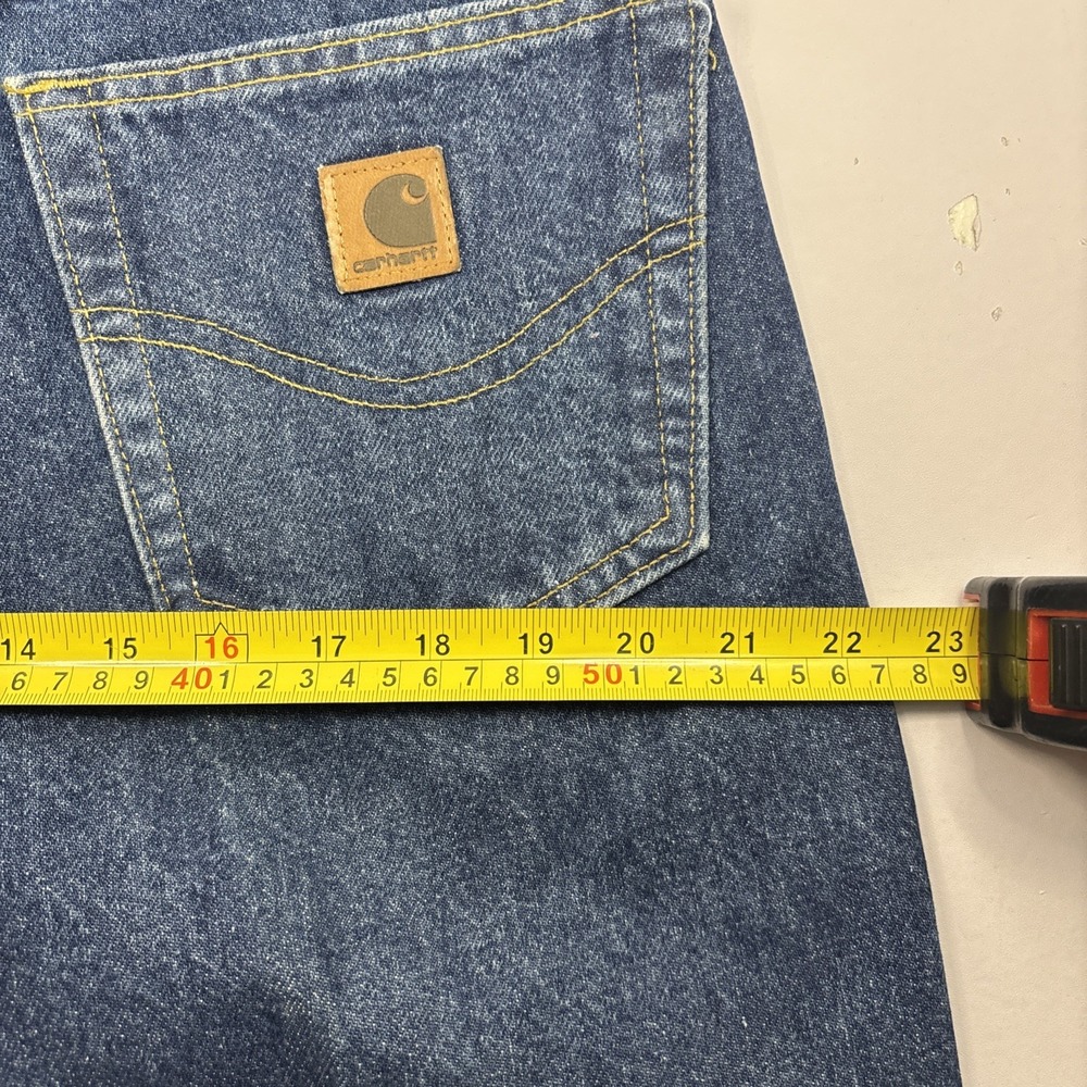 Carhartt Jeans Mens 35x32 (34x33) Blue Denim Straight Relaxed Fit Workwear USA - Picture 14 of 16